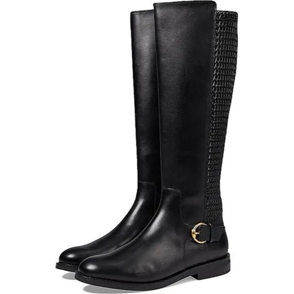 🆕 COLE HAAN Clover Stretch Tall Knee High Boot 6 Black - Picture 1 of 14